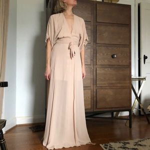 Reformation ivory/blush XS wrap dress.